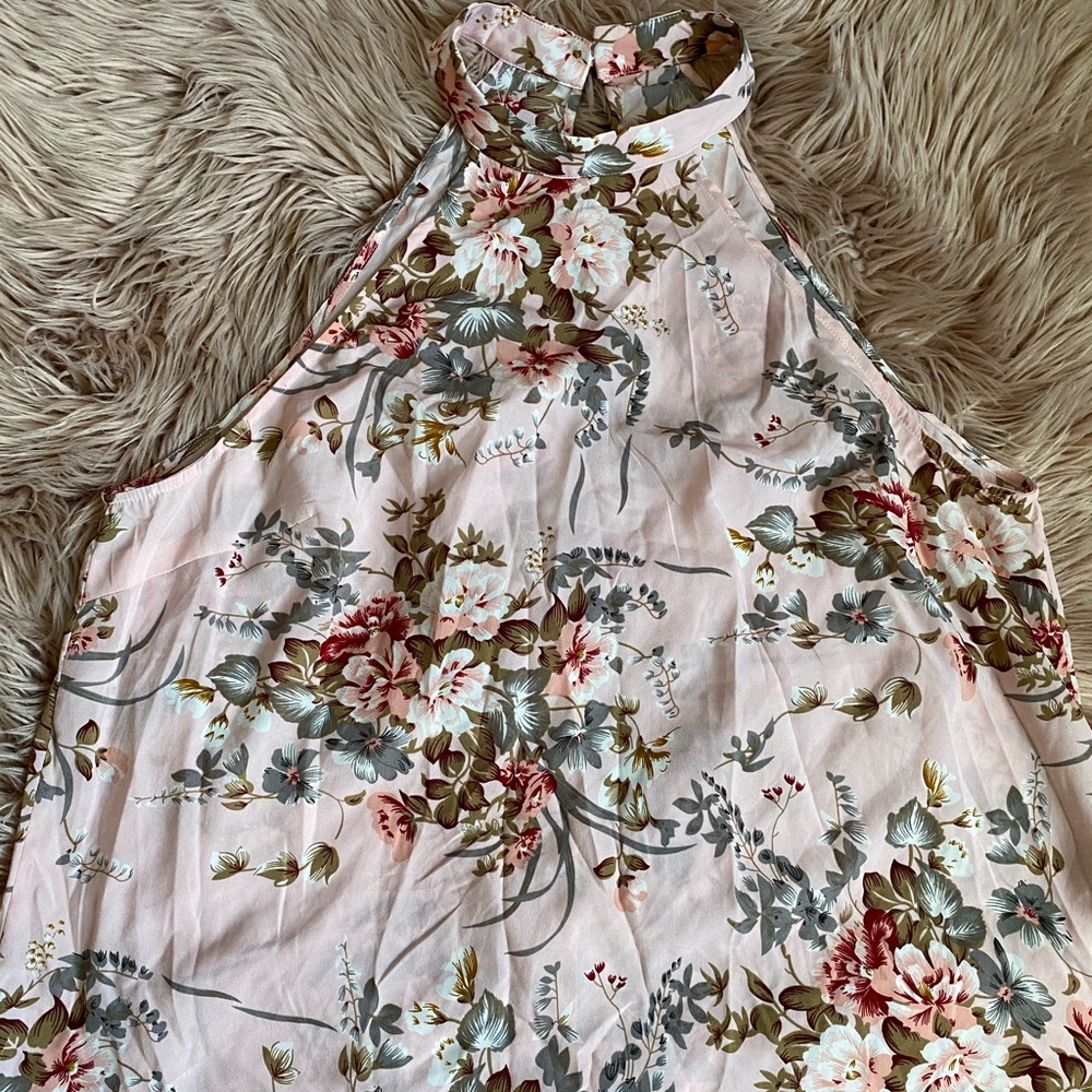 High-neck Floral Blouse